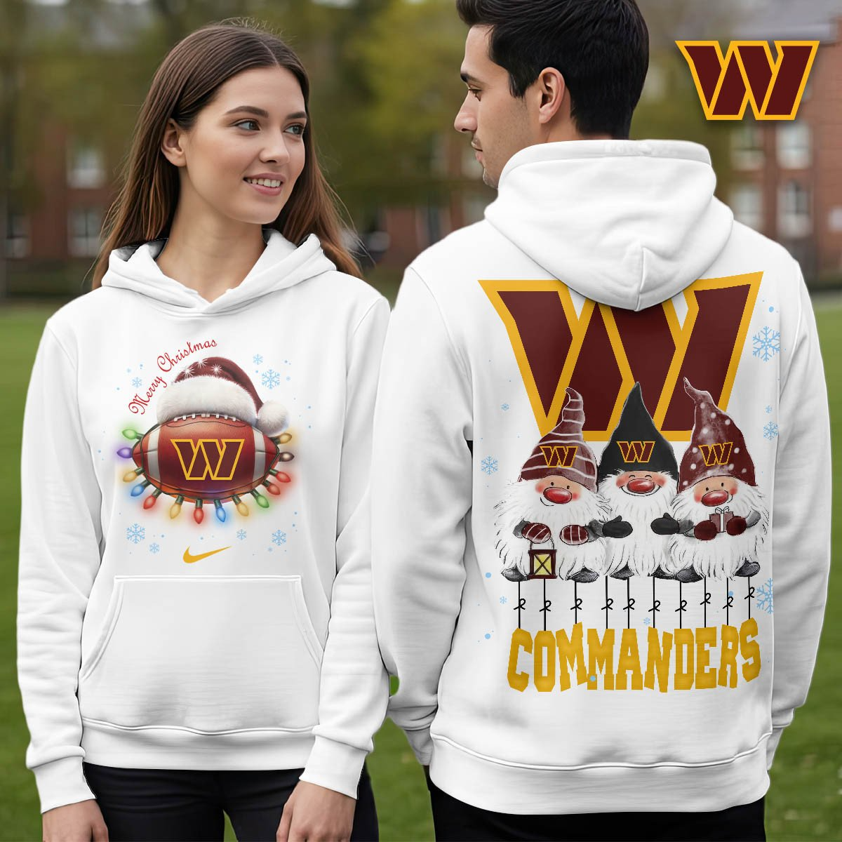 WC Premium NFL Christmas Gnomes Hoodie DDT CTND