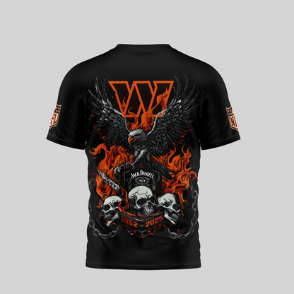 WC Premium NFL Flaming Eagle Skull T-Shirt DDT CTND