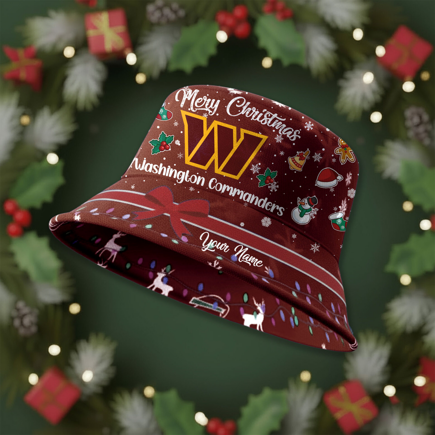 WC Premium NFL Merry Christmas Bucket Hat DDT CTND