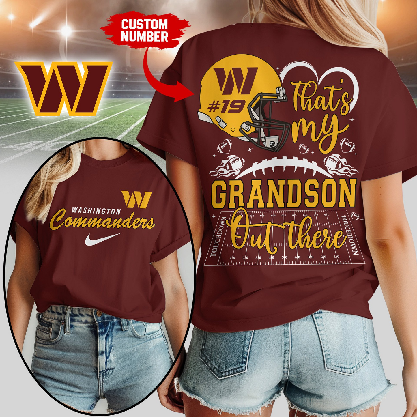 WC Premium NFL That My Grandson Out There Shirt DDT NTL