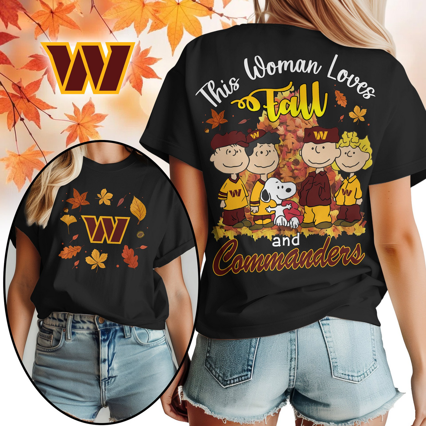 WC Premium NFL This Woman loves fall 3D Shirt DDT CTND
