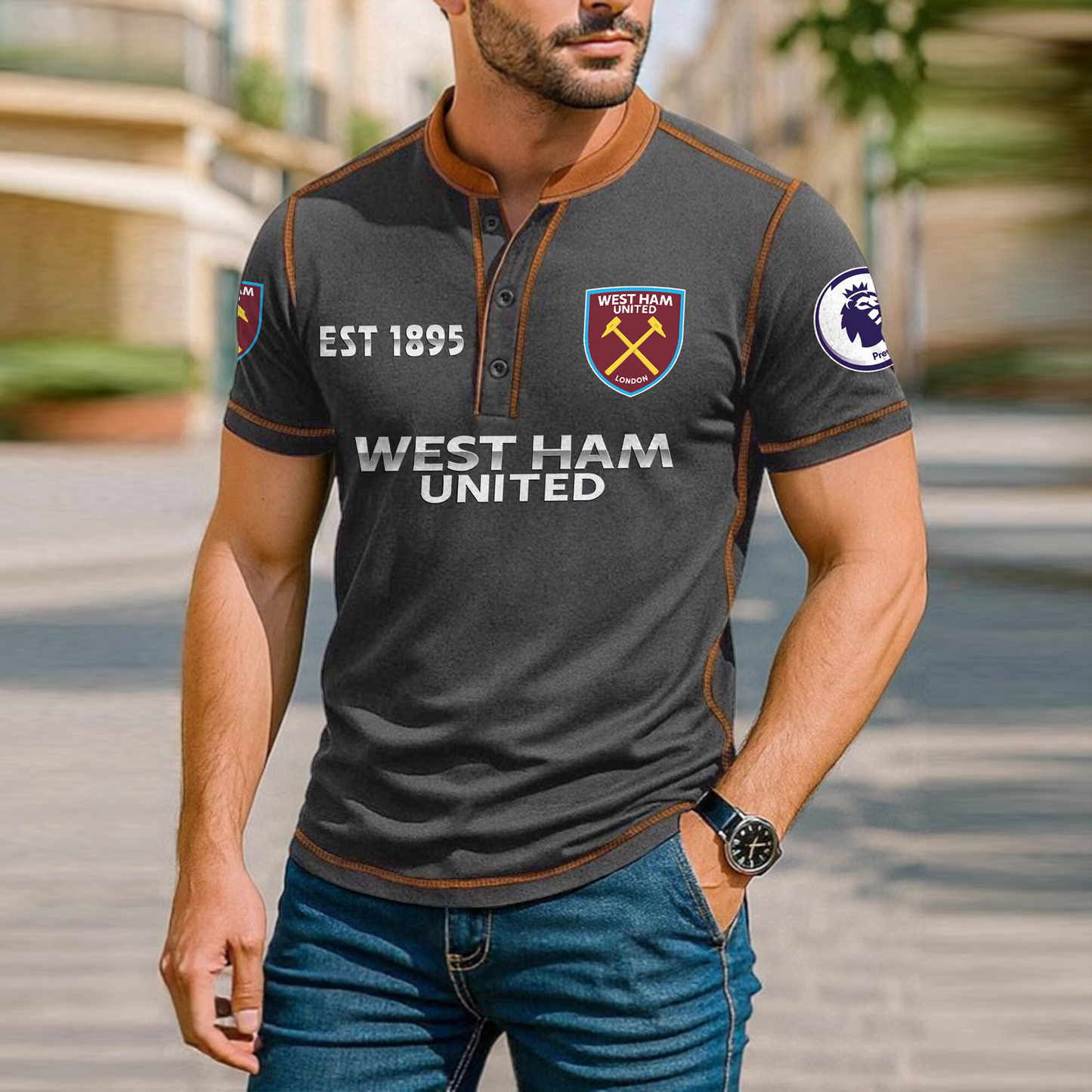 WES Premium Men's Short Sleeve Henleys DatND DVT