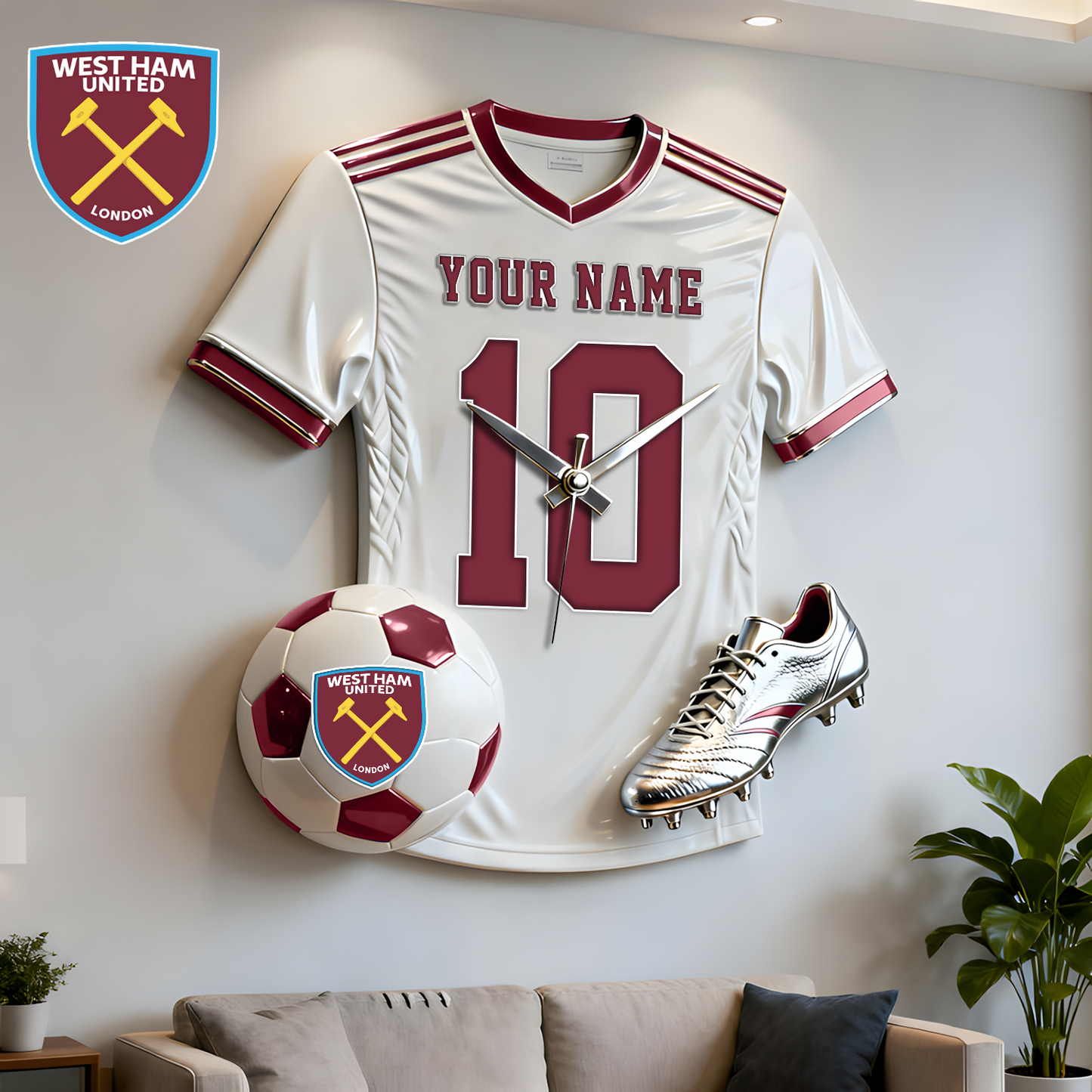 WES X Personalized EPL football player sculpture clock V1 NAK NHT